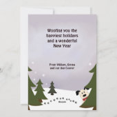 Cartes Pour Fêtes Annuelles Dalmatien avec un noeud papillon 'Joyeuse année Wo (Dos)