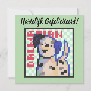 Cartes Pour Fêtes Annuelles Dalmatien, dalmatiër, Pixel Art, pixelart