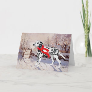 Cartes Pour Fêtes Annuelles Dalmatien dans une scène hivernale