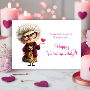 Cartes Pour Fêtes Annuelles Dame Ennuyée Drôle Rose Chaud Vibes Saint-Valentin