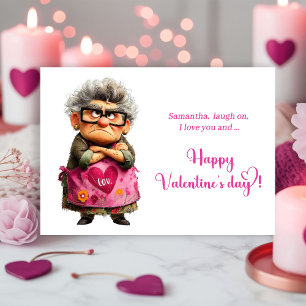 Cartes Pour Fêtes Annuelles Dame Ennuyée Drôle Rose Chaud Vibes Saint-Valentin