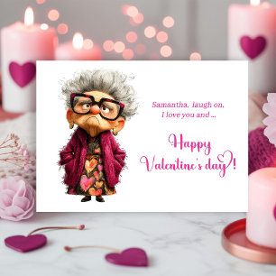 Cartes Pour Fêtes Annuelles Dame Excentrique Drôle pour un Valentin Amusant