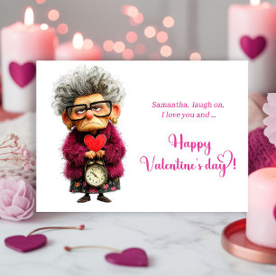 Cartes Pour Fêtes Annuelles Dame Excentrique Drôle pour une Saint-Valentin Amu