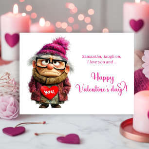 Cartes Pour Fêtes Annuelles Dame Grincheuse Drôle Apportant un Valentin Impert