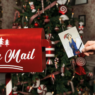 Cartes Pour Fêtes Annuelles Dame rétro art déco ajoutez un message