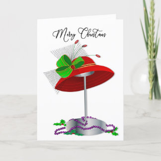 Cartes Pour Fêtes Annuelles Dames Chapeau Rouge de Noël Chapeau sur Support Pe