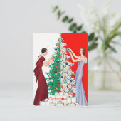 Cartes Pour Fêtes Annuelles Dames de Noël Art déco rétro (Debout devant)