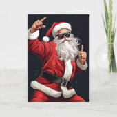 Cartes Pour Fêtes Annuelles Dancing Rocker Père Noël (Devant)