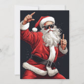 Cartes Pour Fêtes Annuelles Dancing Rocker Père Noël (Devant)