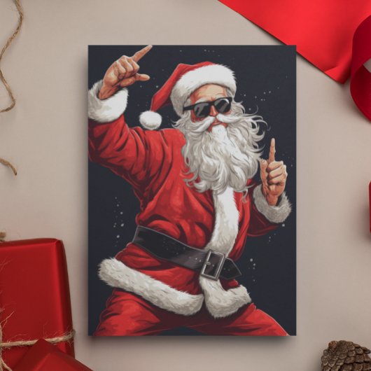 Cartes Pour Fêtes Annuelles Dancing Rocker Père Noël