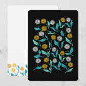 Cartes Pour Fêtes Annuelles Dandelion de printemps Fleurs et design Feuille (Devant / Derrière)