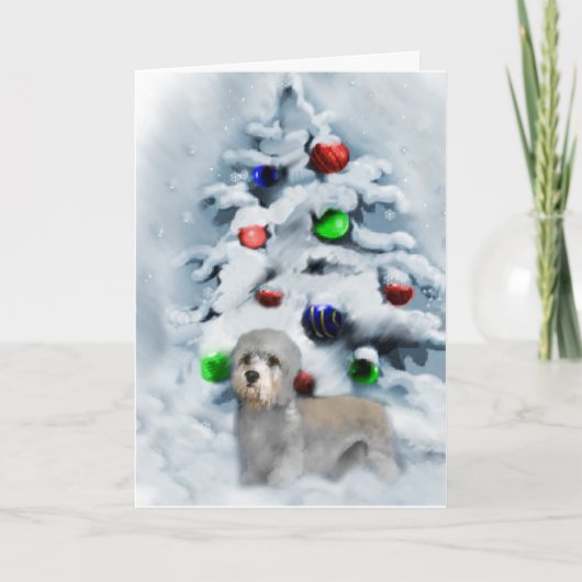 Cartes Pour Fêtes Annuelles Dandie Dinmont Terrier Noël (Devant)