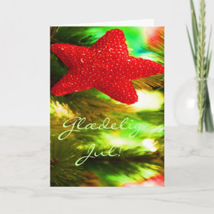 Cartes Pour Fêtes Annuelles Danemark Noël Glæ délire Jul, Godt Nytår Red Star