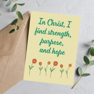 Cartes Pour Fêtes Annuelles Dans le Christ je trouve force Affirmation chrétie