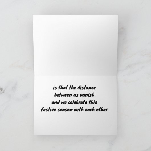 CARTES POUR FÊTES ANNUELLES **DANS LES MILES** À NOËL CETTE ANNÉE (Intérieur)