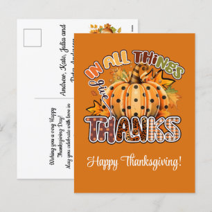 Cartes Pour Fêtes Annuelles Dans toutes les choses donnent Merci Bon thanksgiv