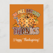 Cartes Pour Fêtes Annuelles Dans toutes les choses donnent Merci Bon thanksgiv (Devant)