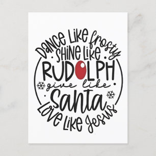 Cartes Pour Fêtes Annuelles Danse comme Frosty Shine comme Rudolph Noël