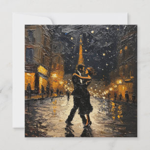 Cartes Pour Fêtes Annuelles Danse de l'Amour dans la Ville Lumière