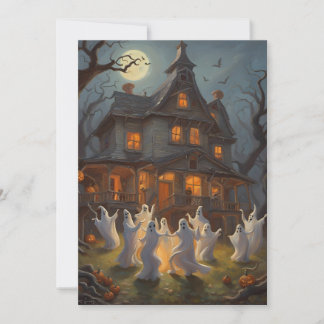 Cartes Pour Fêtes Annuelles Danse des fantômes dans le triage de Haunted House