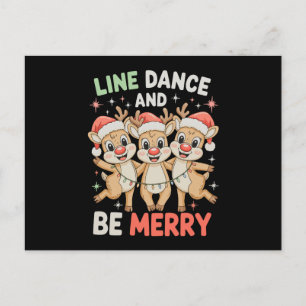 Cartes Pour Fêtes Annuelles Danse En Ligne Et Soyez Joyeux Renne Noël Xmas