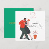 Cartes Pour Fêtes Annuelles Danse Figure Saint-Valentin (Devant / Derrière)
