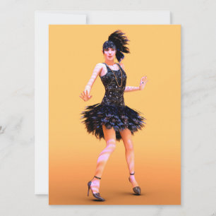 Cartes Pour Fêtes Annuelles Danse Flapper Vintage