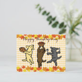 Cartes Pour Fêtes Annuelles Danse Labrador Trio Thanksgiving (Debout devant)