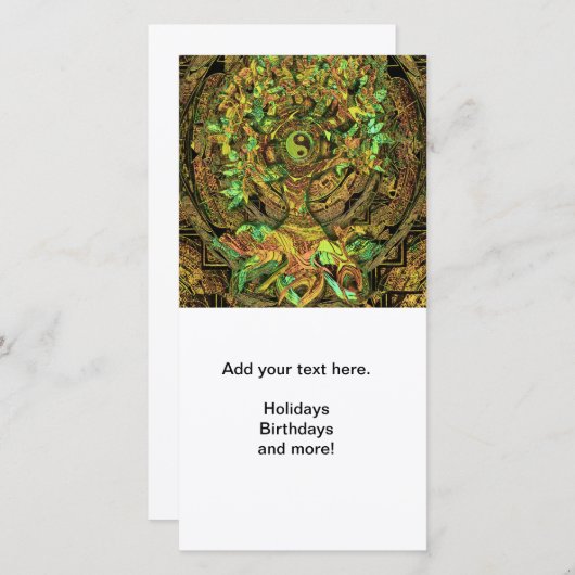 Cartes Pour Fêtes Annuelles Danse Mandala Tree of Life (Devant / Derrière)