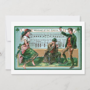 Cartes Pour Fêtes Annuelles Danse vintage Couple irlandais avec musique