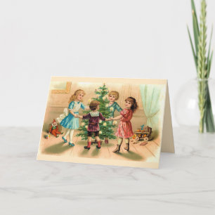 Cartes Pour Fêtes Annuelles Danser autour de l'arbre de Noël