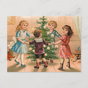Cartes Pour Fêtes Annuelles Danser autour de l'arbre de Noël