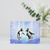 Cartes Pour Fêtes Annuelles Danser pour noël, manchot drôle (Debout devant)