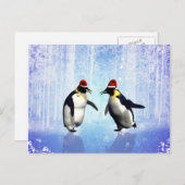 Cartes Pour Fêtes Annuelles Danser pour noël, manchot drôle (Devant / Derrière)