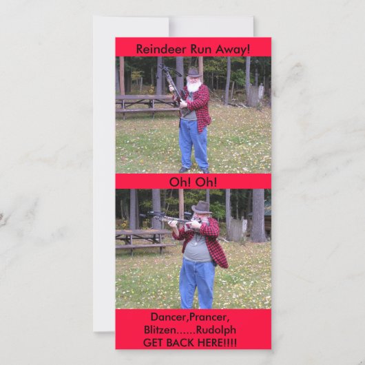 Cartes Pour Fêtes Annuelles Danseur, Prancer, Blitzen (Devant)