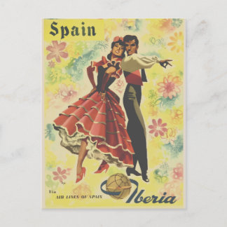 Cartes Pour Fêtes Annuelles Danseurs Vintage voyage Espagne
