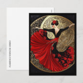 CARTES POUR FÊTES ANNUELLES DANSEUSE FLAMENCO #3 (Devant / Derrière)