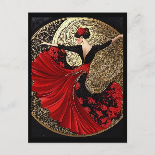 CARTES POUR FÊTES ANNUELLES DANSEUSE FLAMENCO #3 (Devant)