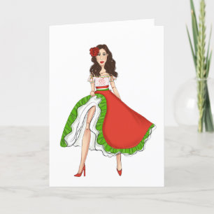 Cartes Pour Fêtes Annuelles Danseuse folklorique latine - Cinco de Mayo