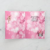 Cartes Pour Fêtes Annuelles Danseuse thème rose Ballerina Noël (Intérieur)