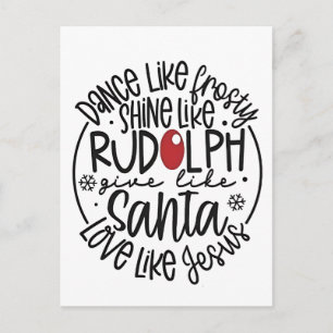 Cartes Pour Fêtes Annuelles Dansez comme Frosty Brillez comme Rudolph Noël