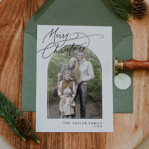 Cartes Pour Fêtes Annuelles DARCY Arc Noir Famille Classique Photo Noël