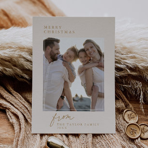 Cartes Pour Fêtes Annuelles DARCY Gold Unique Famille Vintage Photo Noël