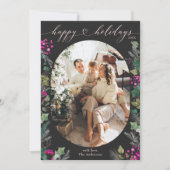 Cartes Pour Fêtes Annuelles Dark Moody Family Photo Happy Holidays Card (Devant)