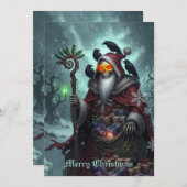 Cartes Pour Fêtes Annuelles Dark Santa of Shadows – Gothic Christmas Skeleton (Devant / Derrière)