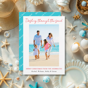 Cartes Pour Fêtes Annuelles Dashing À Travers Le Sable Joyeux Noël