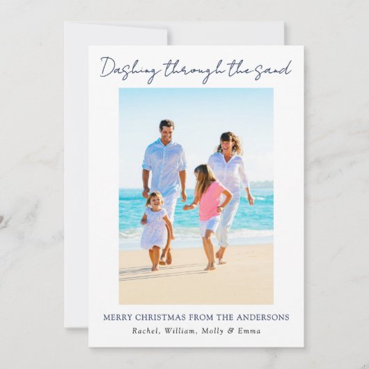 Cartes Pour Fêtes Annuelles Dashing À Travers Le Sable Joyeux Noël (Devant)