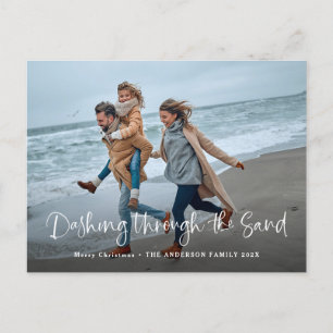 Cartes Pour Fêtes Annuelles Dashing à travers le sable Photo Plage côtière