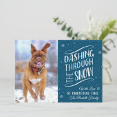 Cartes Pour Fêtes Annuelles Dashing Through | Holiday photo (Debout devant)