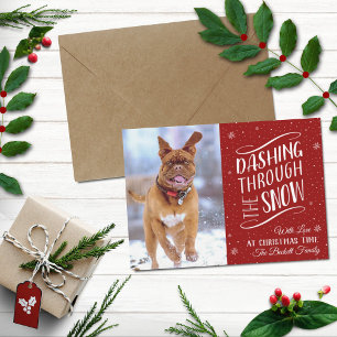 Cartes Pour Fêtes Annuelles Dashing Through Photo de Christma